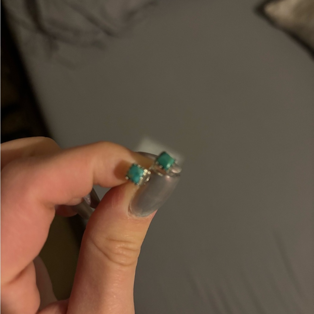 Turquoise and sterling silver Stud Earrings - Women Jewelry